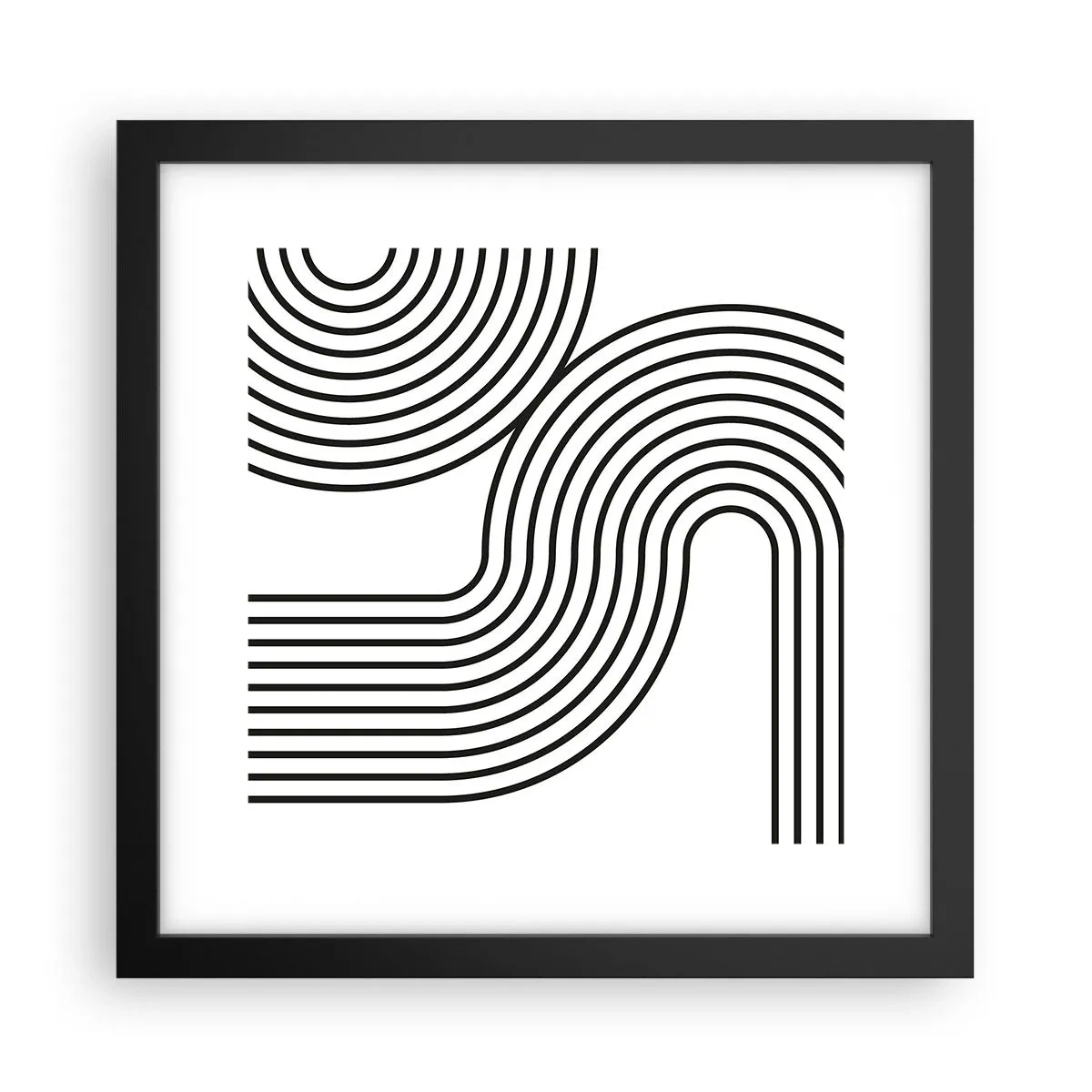 Poster in einem schwarzem Rahmen - An der Kurve - 30x30 cm