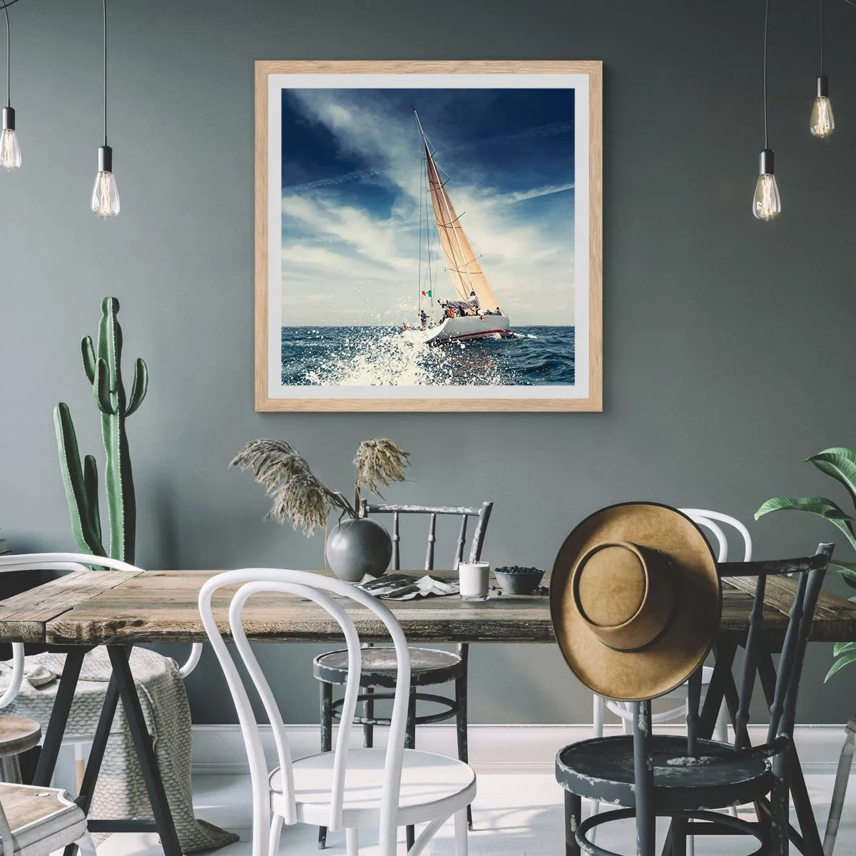 Poster in einem Rahmen aus heller Eiche - Sie werden uns nicht einholen! - 50x50 cm