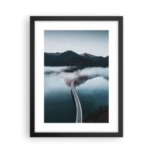 Poster in einem schwarzem Rahmen - Über Wasser so glatt wie ein Spiegel - 30x40 cm