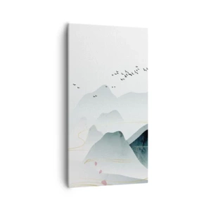 Bild auf Leinwand - Leinwandbild - Über die Gipfel - 55x100 cm