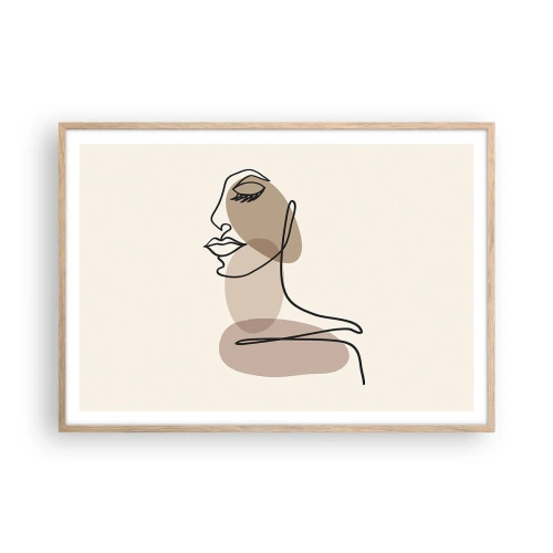Poster in einem Rahmen aus heller Eiche - Sich selbst zugehört - 100x70 cm