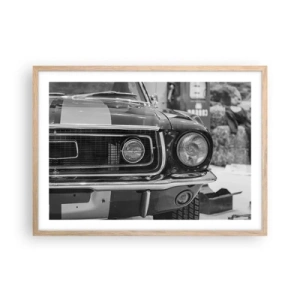 Poster in einem Rahmen aus heller Eiche - Wilder Ritt - 70x50 cm