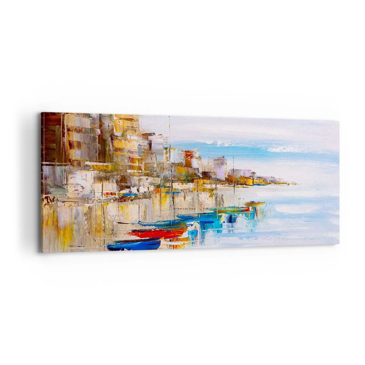 Bild auf Leinwand - Leinwandbild - Bunte urbane Oase - 100x40 cm