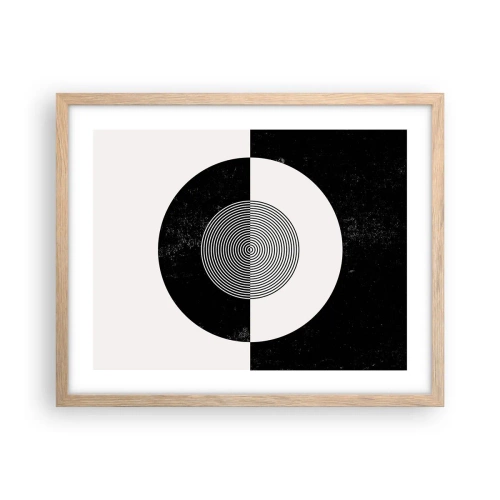 Poster in einem Rahmen aus heller Eiche - Harmonie in Schwarz und Weiß - 50x40 cm