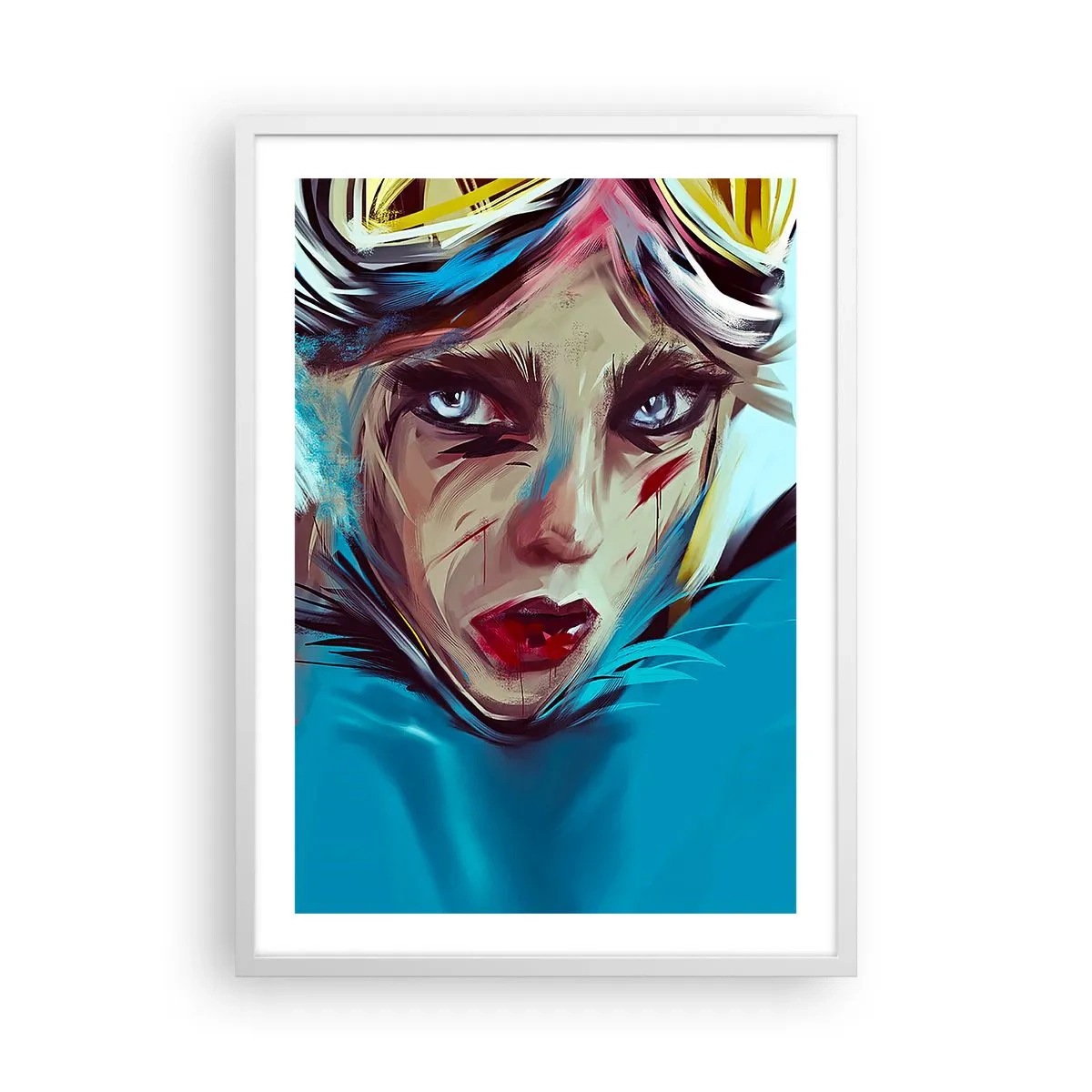 Poster in einem weißen Rahmen - Strassenkämpferin - 50x70 cm