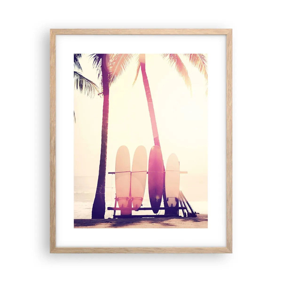 Poster in einem Rahmen aus heller Eiche - Es wird ein toller Tag - 40x50 cm