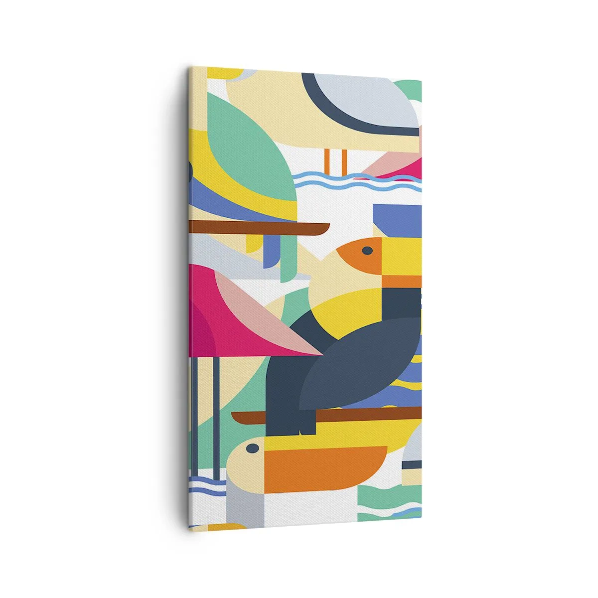 Bild auf Leinwand - Leinwandbild - Vogelparty - 45x80 cm