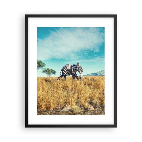 Poster in einem schwarzem Rahmen - Grau ist nicht mehr in Mode - 40x50 cm