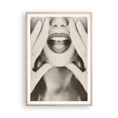 Poster in einem Rahmen aus heller Eiche - Ich komme schon! - 70x100 cm