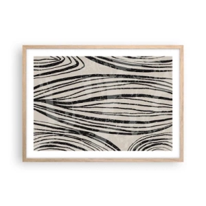 Poster in einem Rahmen aus heller Eiche - Linienpool - 70x50 cm