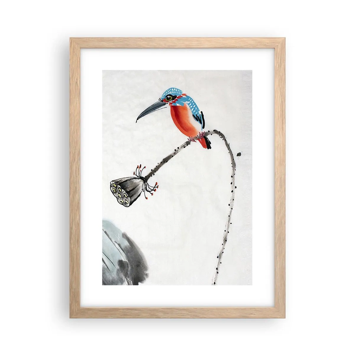 Poster in einem Rahmen aus heller Eiche - Das Leben der Wiese - 30x40 cm