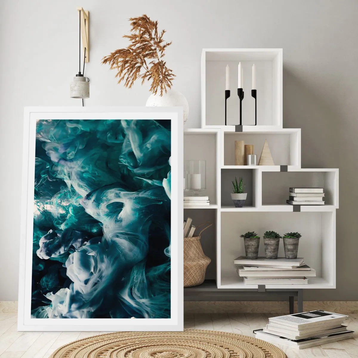 Poster in einem weißen Rahmen - Farbbewegung - 30x40 cm