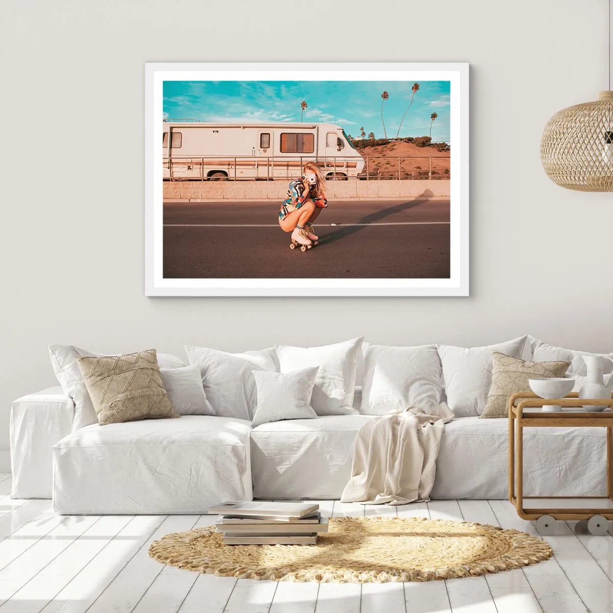 Poster in einem weißen Rahmen - Lächel bitte! - 100x70 cm