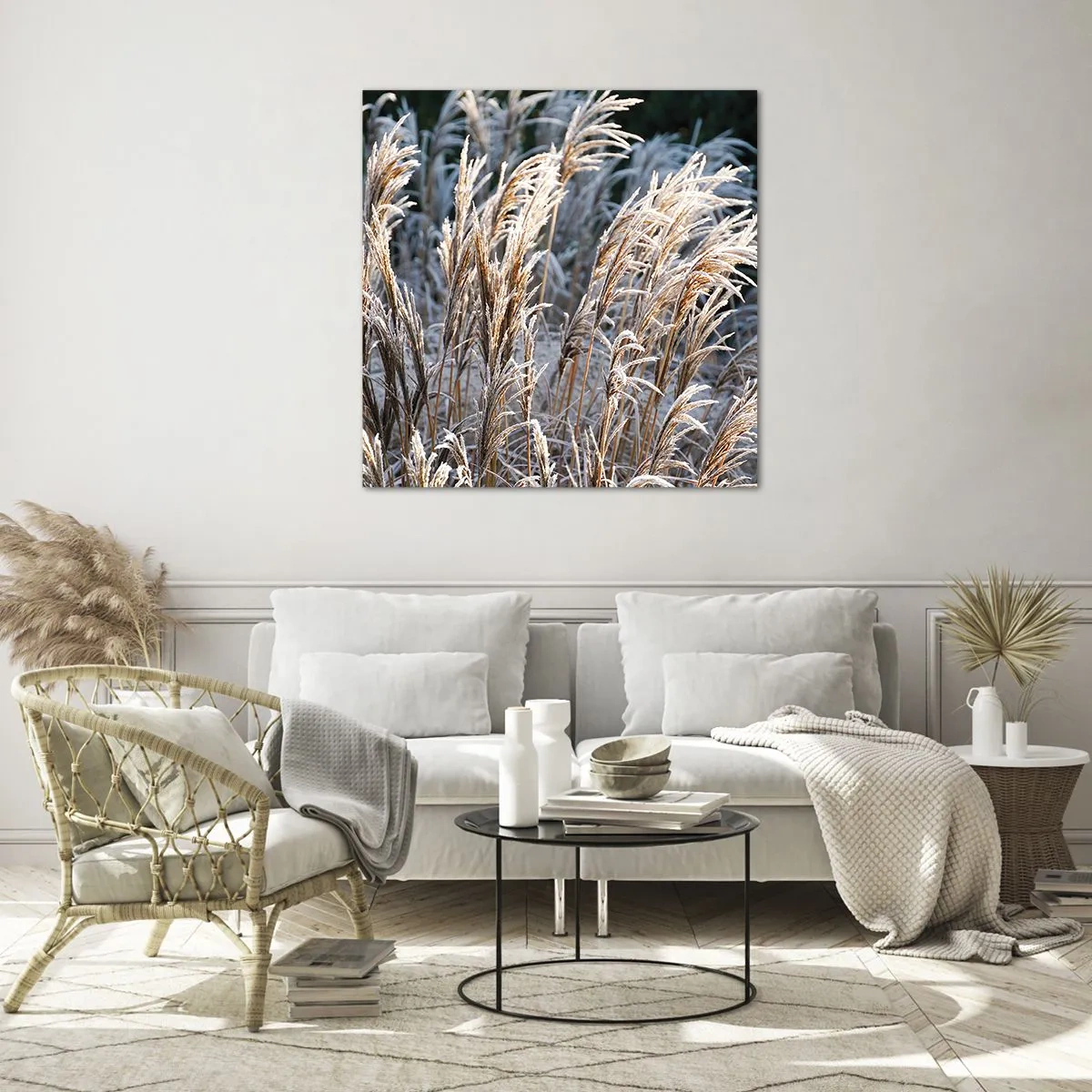 Glasbild - Bild auf glas - Gekleidet mit Frost - 70x70 cm