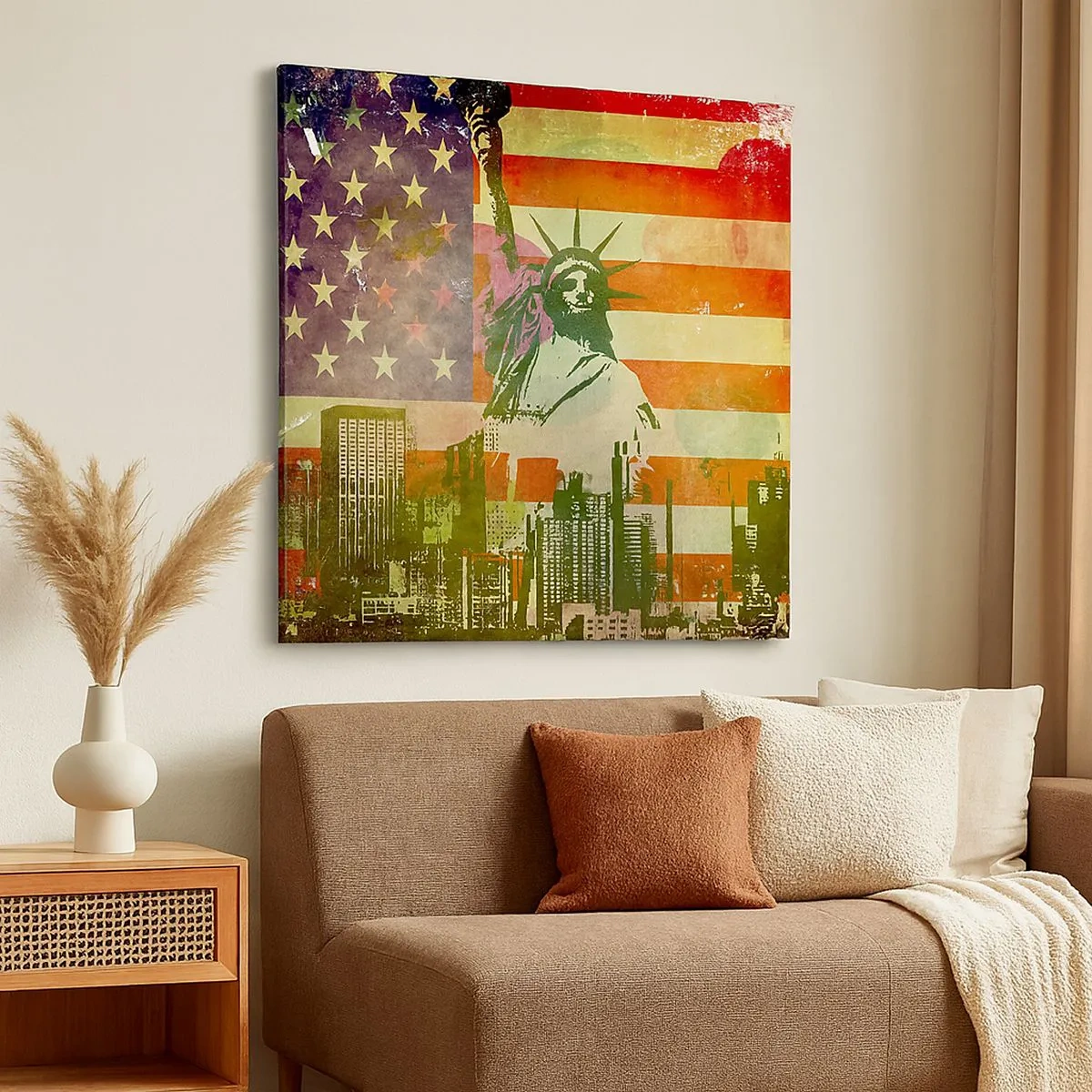 Bild auf Leinwand - Leinwandbild - Viva Amerika! - 30x30 cm