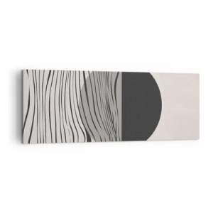 Bild auf Leinwand - Leinwandbild - Abstrakte Linien und geometrische Formen in gedeckten Farben - 140x50cm - Halbe Komposition - Moderne Wanddekoration für Wohnzimmer und Schlafzimmer ARTTOR