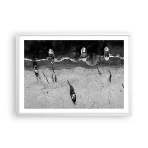 Poster in einem weißen Rahmen - Immer noch am Ufer… - 70x50 cm