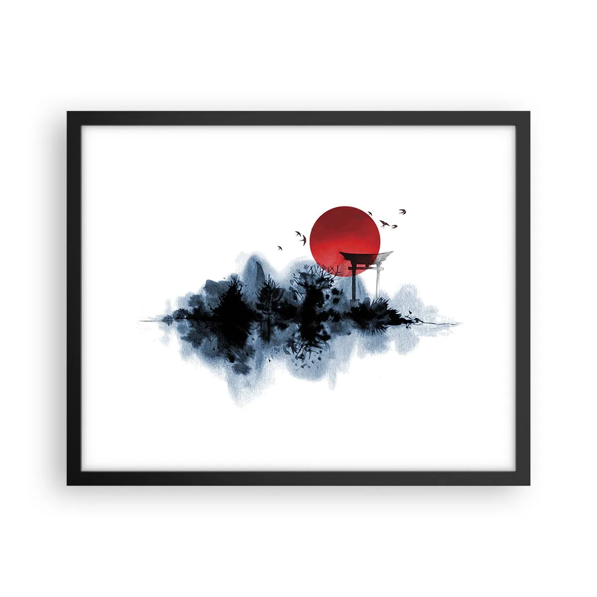 Poster in einem schwarzem Rahmen - Japanische Sicht - 50x40 cm
