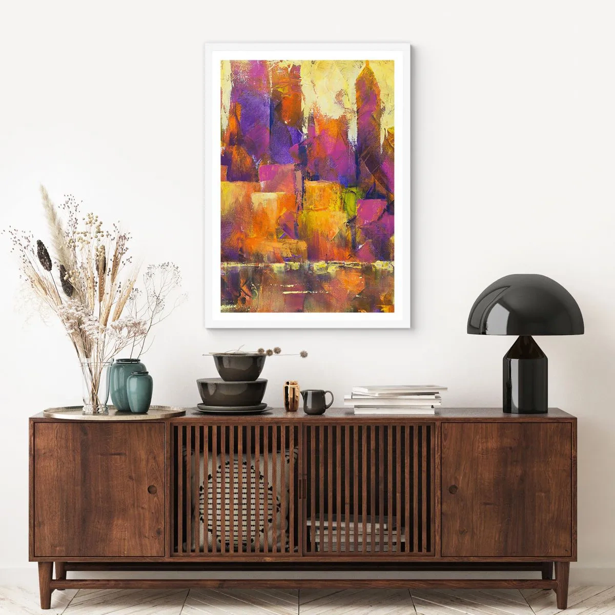 Poster in einem weißen Rahmen - Metropolitische Komposition - 61x91 cm