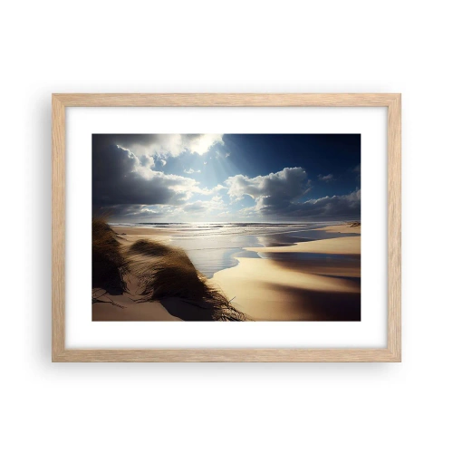 Poster in einem Rahmen aus heller Eiche - Strand, wilder Strand - 40x30 cm