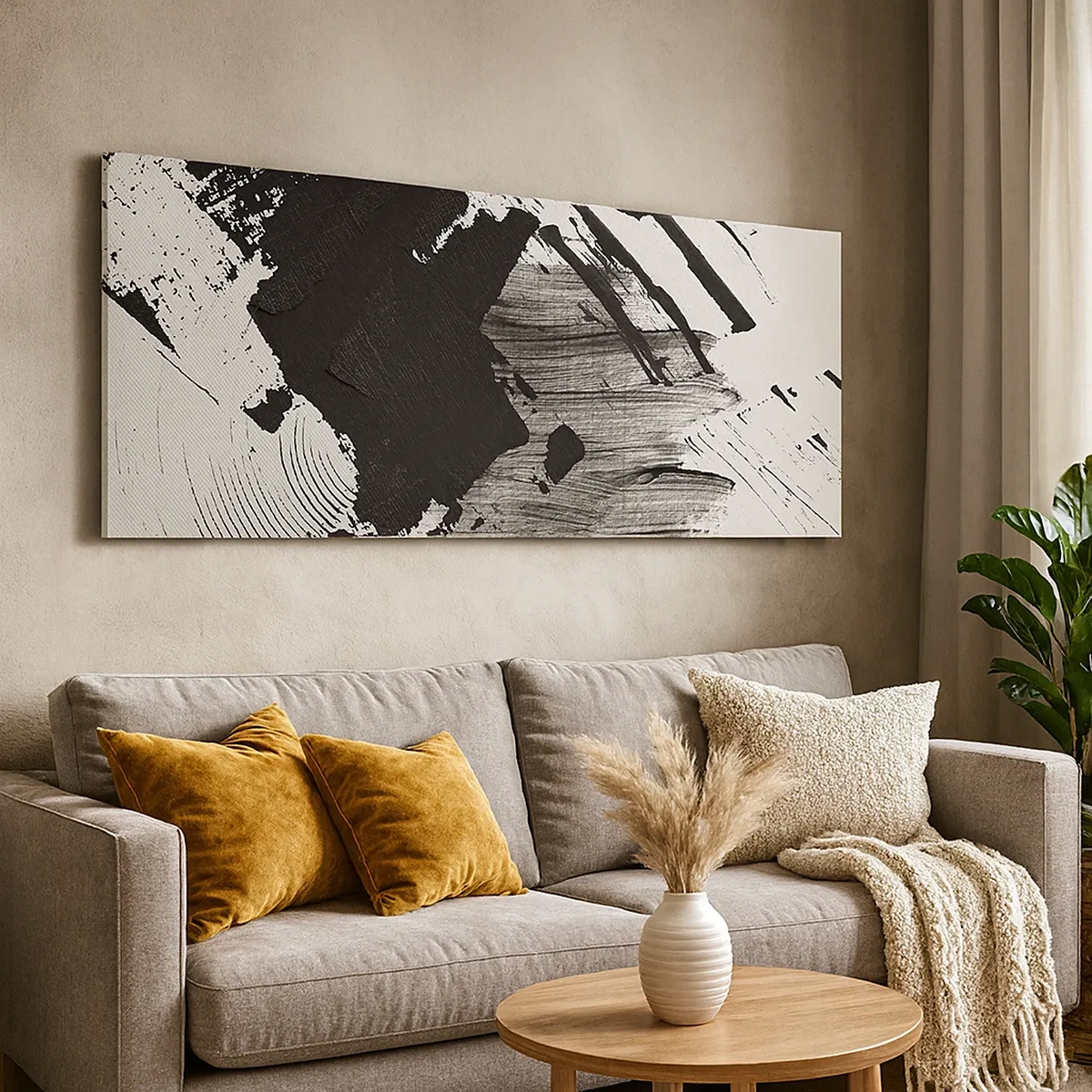 Bild auf Leinwand - Leinwandbild - Abstraktion – Ausdruck von Schwarz - 30x30 cm