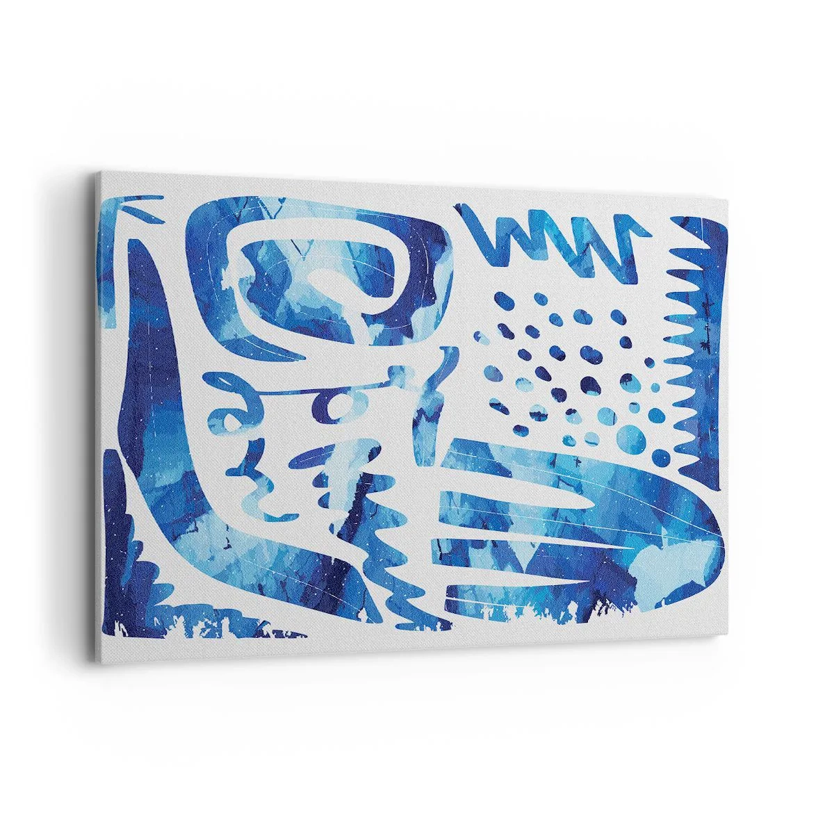 Bild auf Leinwand - Leinwandbild - Abstraktes Muster in Blautönen - 100x70cm - Zurück zu den Wurzeln - Moderne Wanddekoration für Wohnzimmer und Schlafzimmer ARTTOR