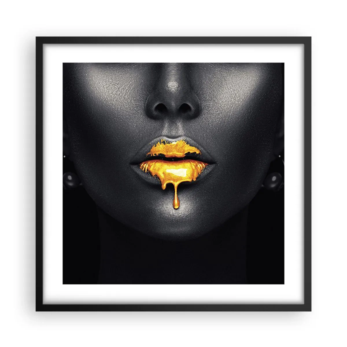 Poster in einem schwarzem Rahmen - Goldmaul - 50x50 cm