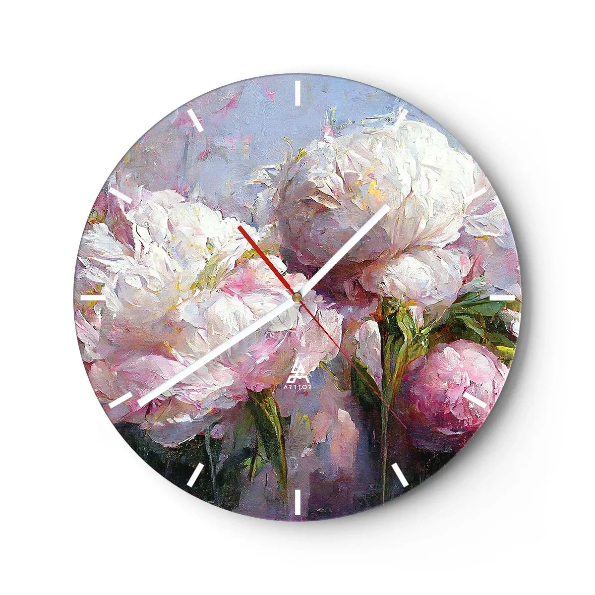 Wanduhr - Glasuhr - Strauß voller Leben - 30x30 cm