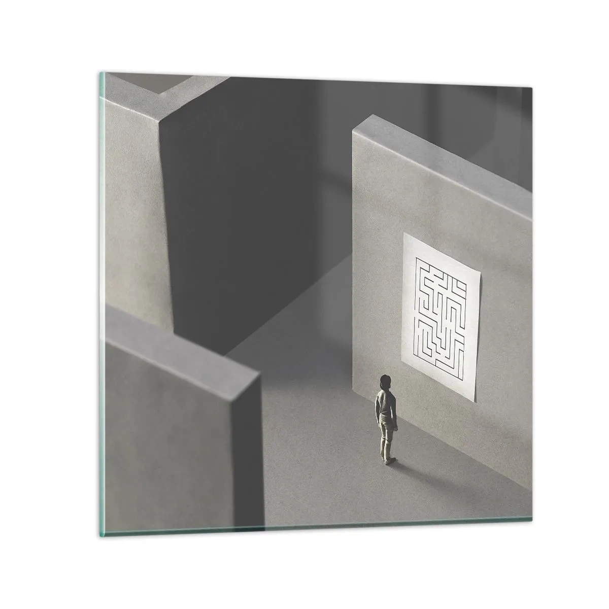 Glasbild - Bild auf glas - Aber wo bin ich? - 60x60 cm