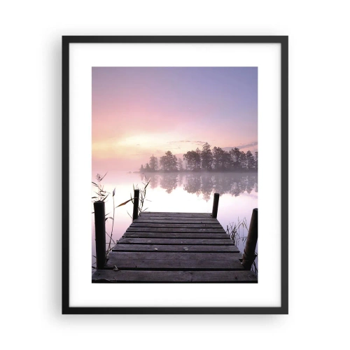 Poster in einem schwarzem Rahmen - Aus dem lila Nebel ... - 40x50 cm