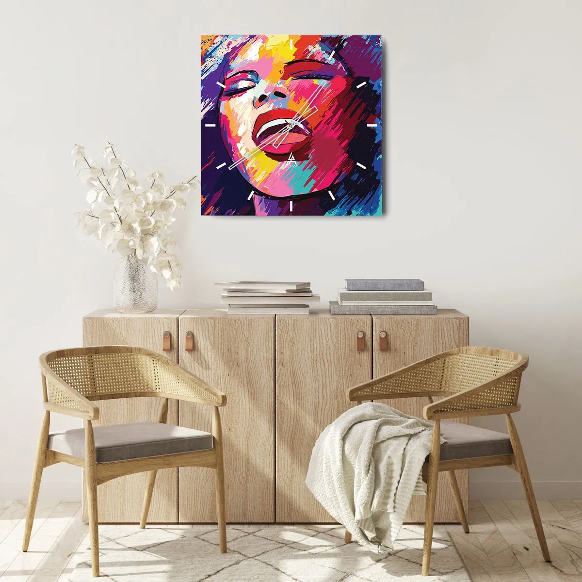 Wanduhr - Glasuhr - Sing mein ganzes Leben - 40x40 cm