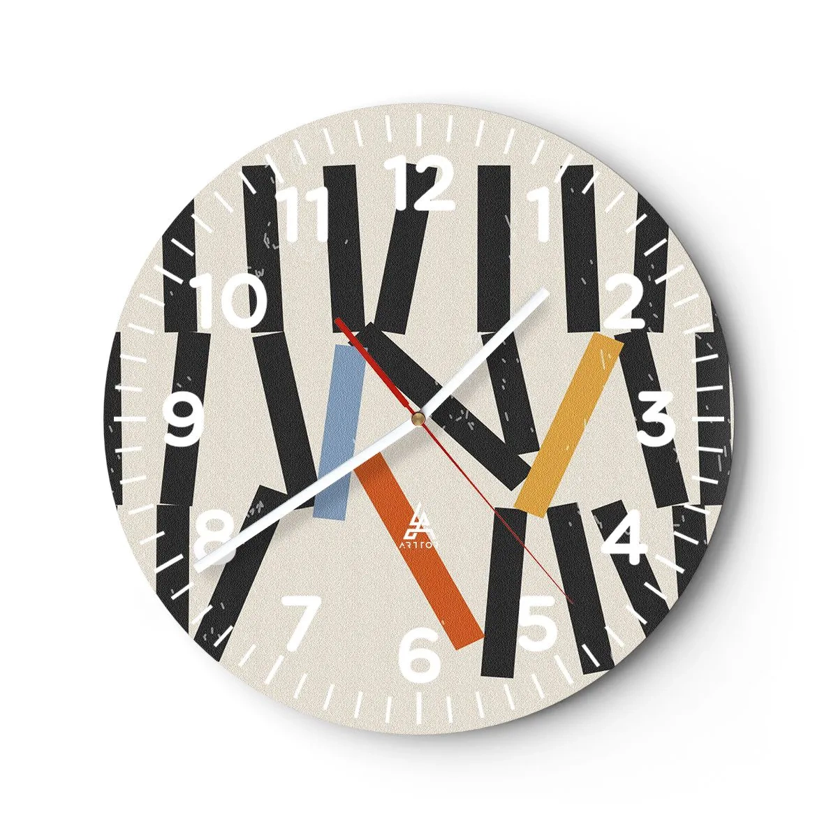 Wanduhr - Glasuhr - Domino – Komposition - 30x30 cm