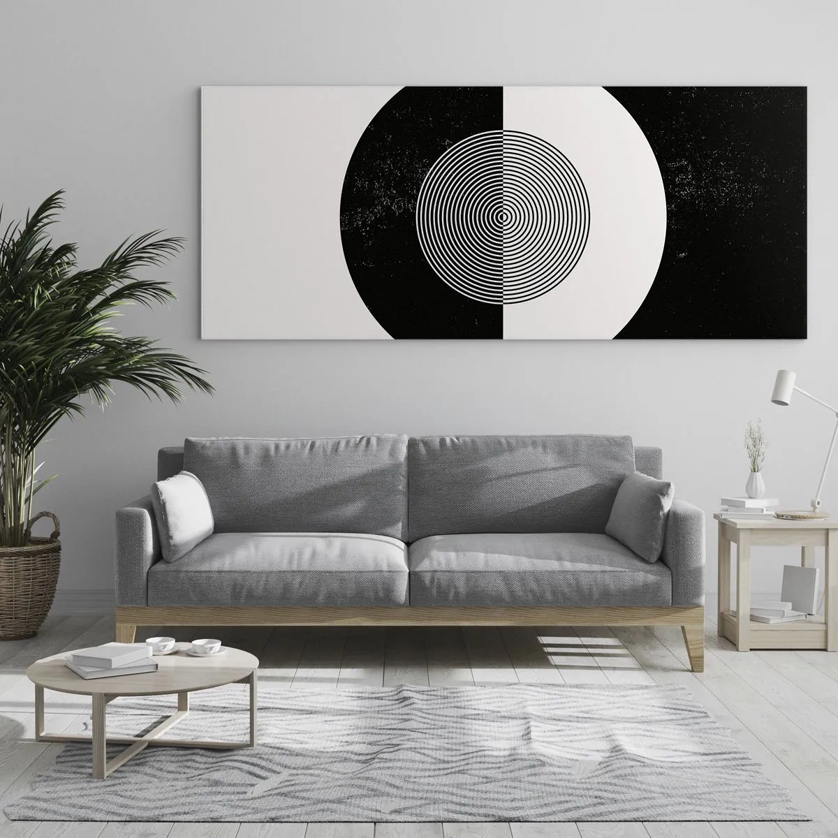 Glasbild - Bild auf glas - Harmonie in Schwarz und Weiß - 100x40 cm
