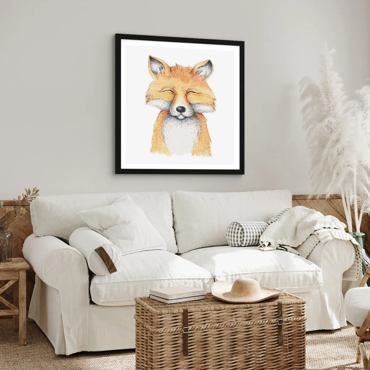 Poster in einem schwarzem Rahmen - Fuchsstimmungen - 30x30 cm