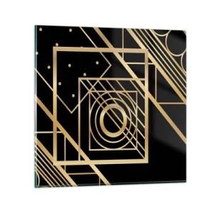 Glasbild - Bild auf glas - Goldene Geometrie - 30x30 cm