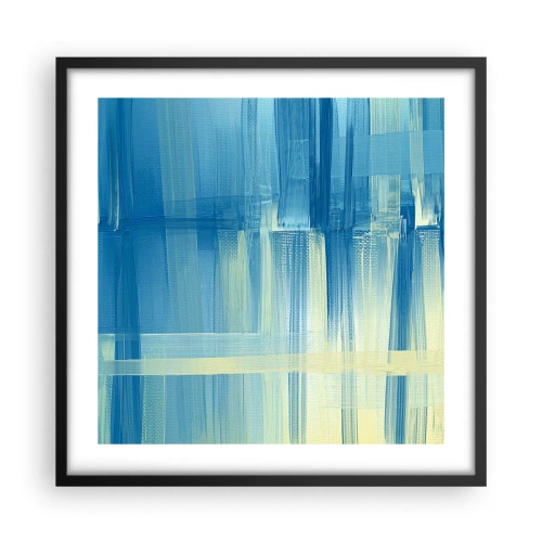 Poster in einem schwarzem Rahmen - Komposition in Türkis - 50x50 cm