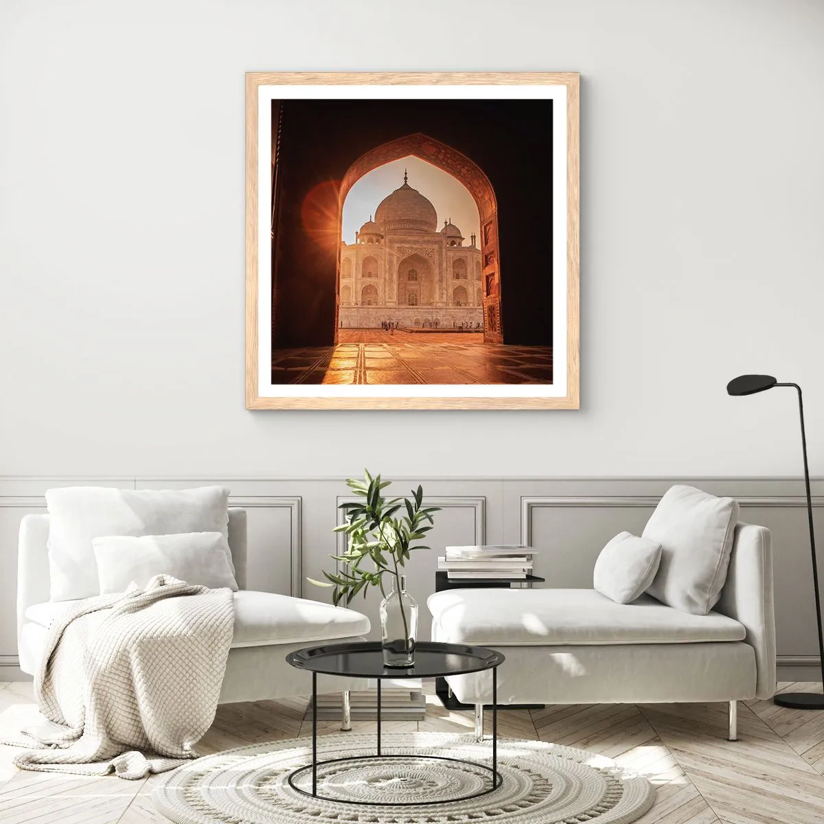 Poster in einem Rahmen aus heller Eiche - Denkmal der überirdischen Liebe - 40x40 cm