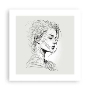 Poster - Porträt im Gedanken - 40x40 cm