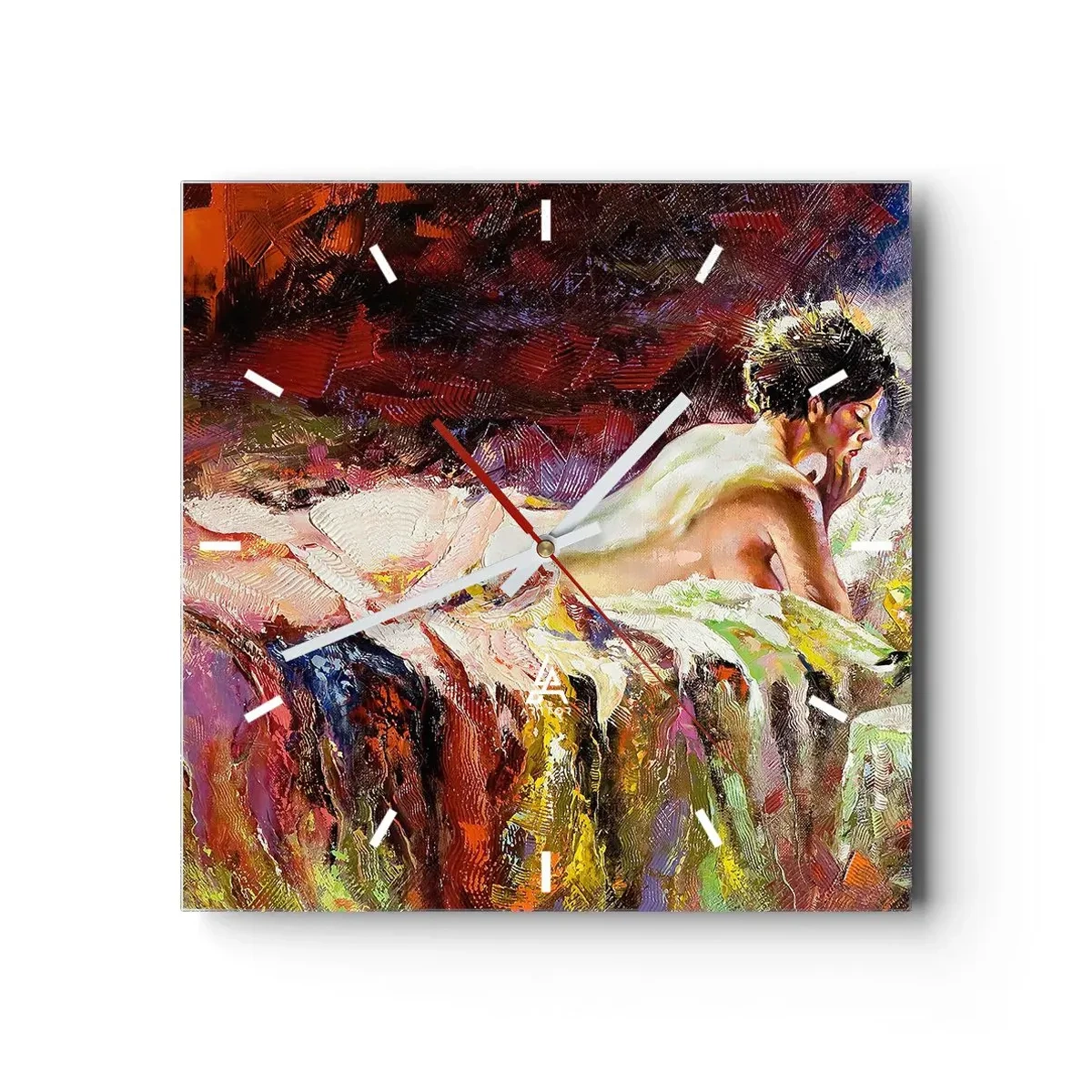 Wanduhr - Glasuhr - Venus in Gedanken - 40x40 cm