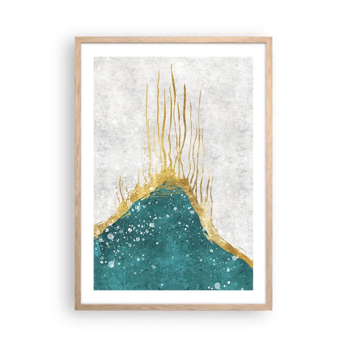 Poster in einem Rahmen aus heller Eiche - Goldene Flut - 50x70 cm