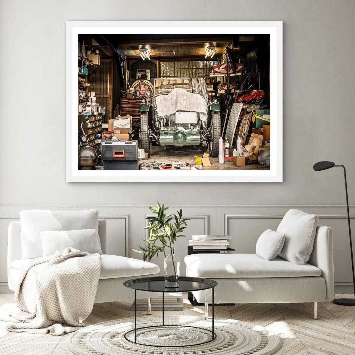 Poster in einem weißen Rahmen - Zurück in die Vergangenheit - 50x40 cm