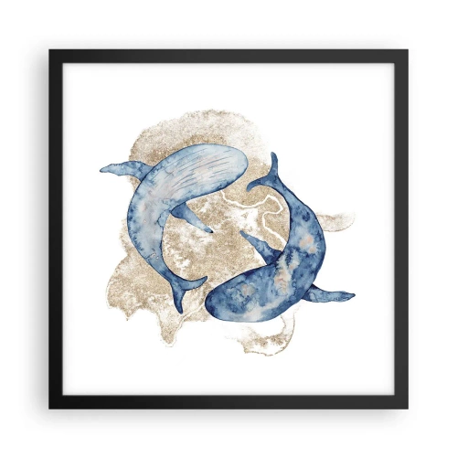 Poster in einem schwarzem Rahmen - Freundschaft oder Liebe? - 40x40 cm