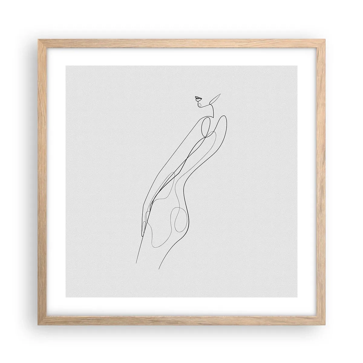 Poster in einem Rahmen aus heller Eiche - Bloß ein Versprechen - 50x50 cm