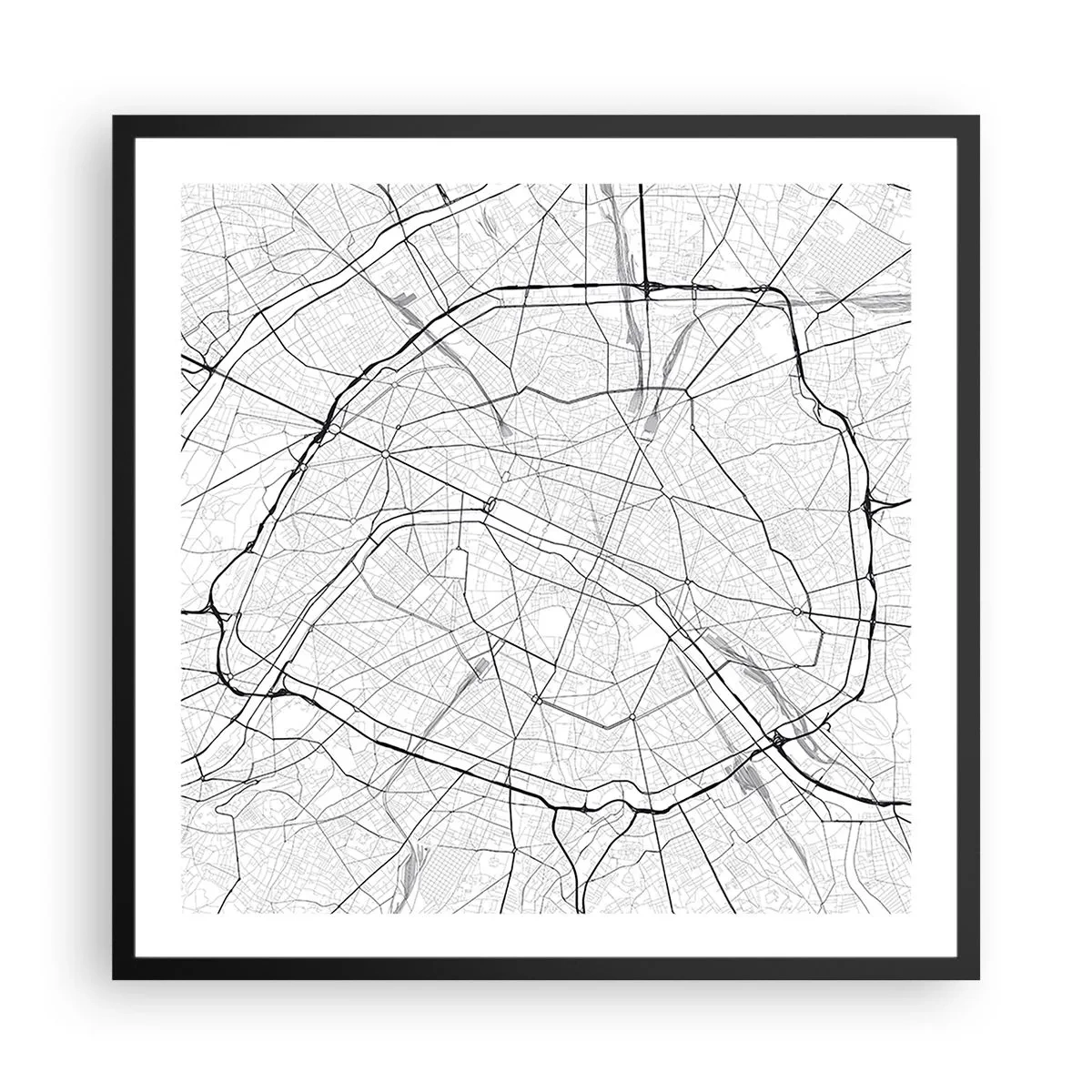 Poster in einem schwarzem Rahmen - Pariser Blume - 60x60 cm