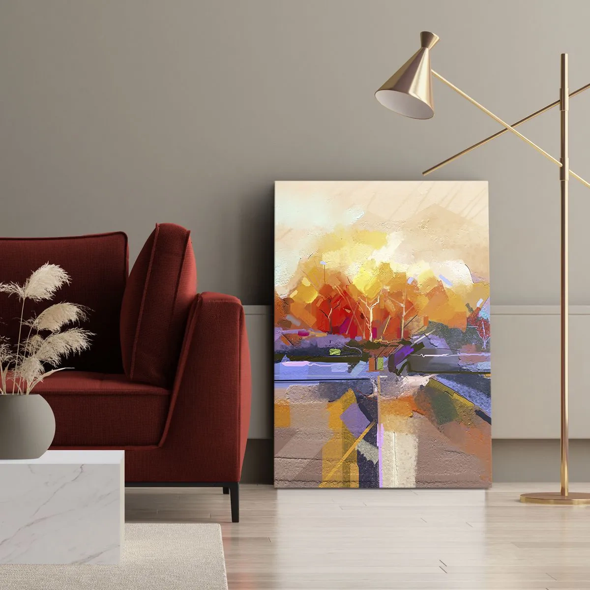 Bild auf Leinwand - Leinwandbild - Der Herbst ist geworden - 55x100 cm