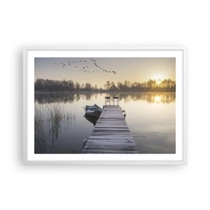 Poster in einem weißen Rahmen - Ich komme nach einiger Zeit zurück - 70x50 cm