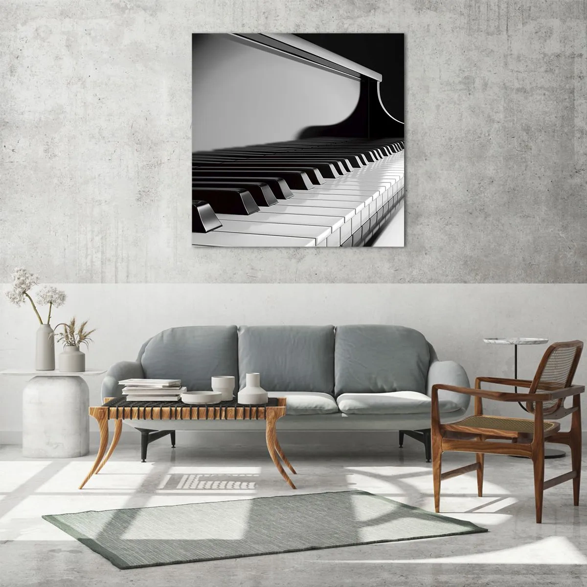 Glasbild - Bild auf glas - Harmonie von Formen und Farben - 70x70 cm