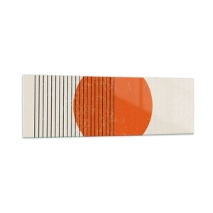 Glasbild - Bild auf glas - Minimalistische Sonne mit geometrischen Linien - 160x50cm - Immer die Sonne - Moderne Wanddekoration für Wohnzimmer und Schlafzimmer ARTTOR