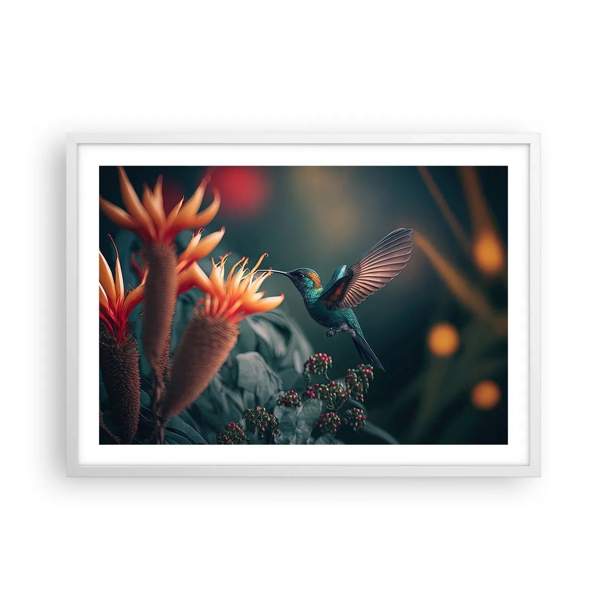 Poster in einem weißen Rahmen - Wirklich buntes Leben - 70x50 cm