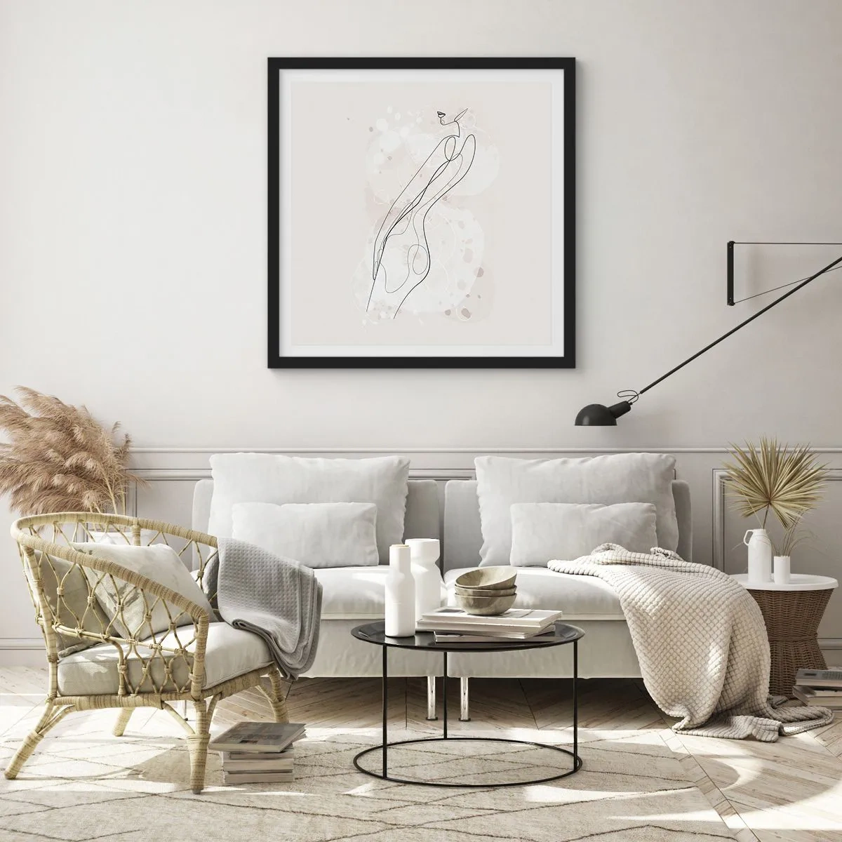 Poster in einem schwarzem Rahmen - Der Blick schweift - 40x40 cm
